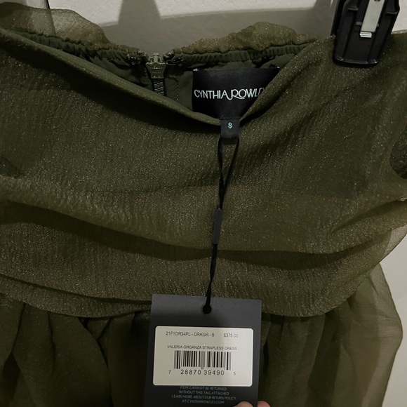NWT Valeria Organza Dress - Olive Green - Picture 3 of 7